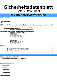 AKADEMIE Acryl - Sicherheitsdatenblätter